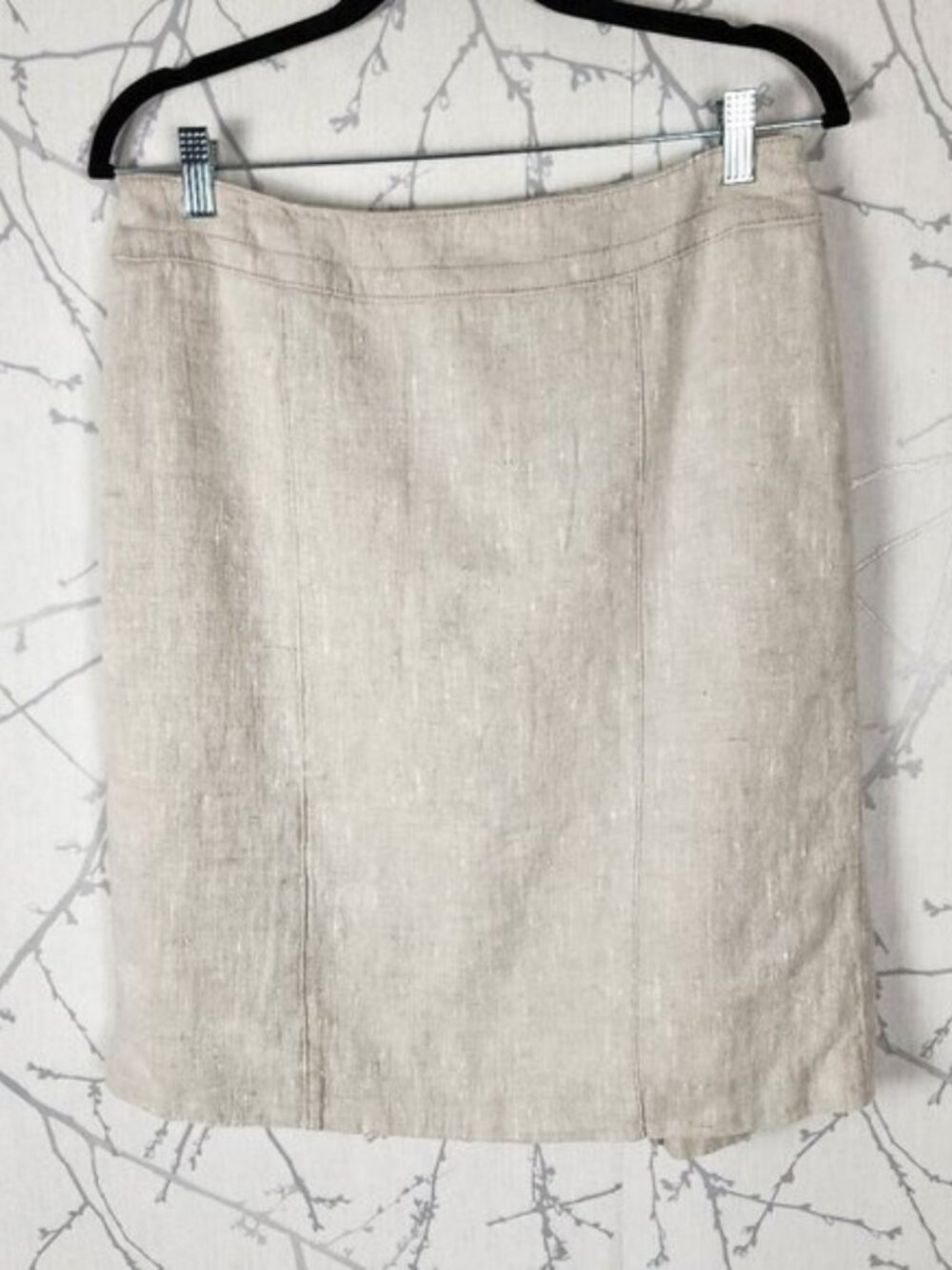 Iris Setlakwe Ivory 100% Linen Pencil Skirt
